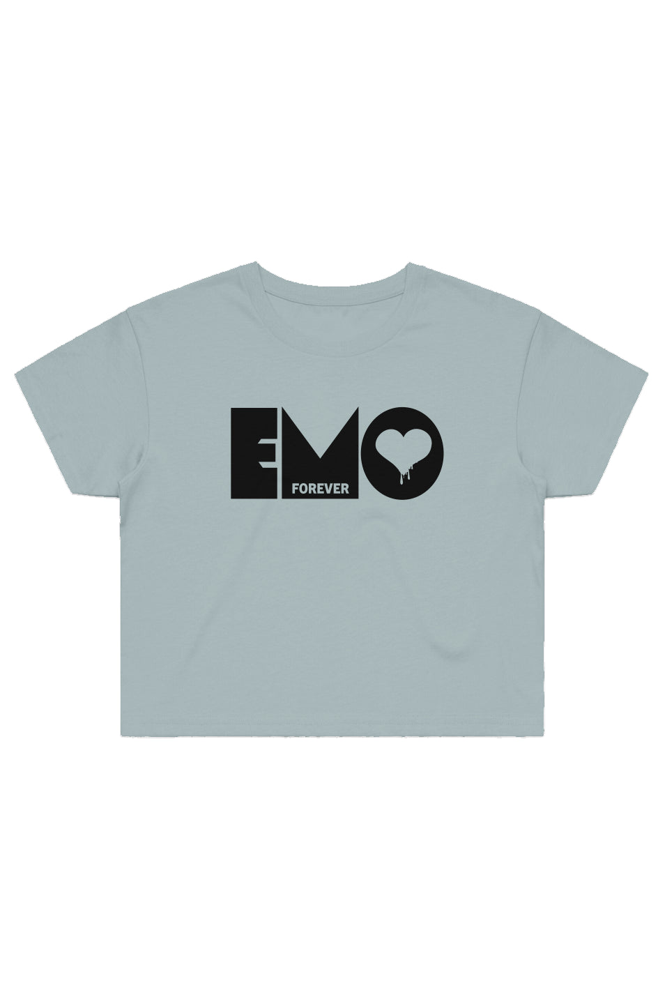 Womens Full Front Emo Bleeding Heart Shitty Crop Tee