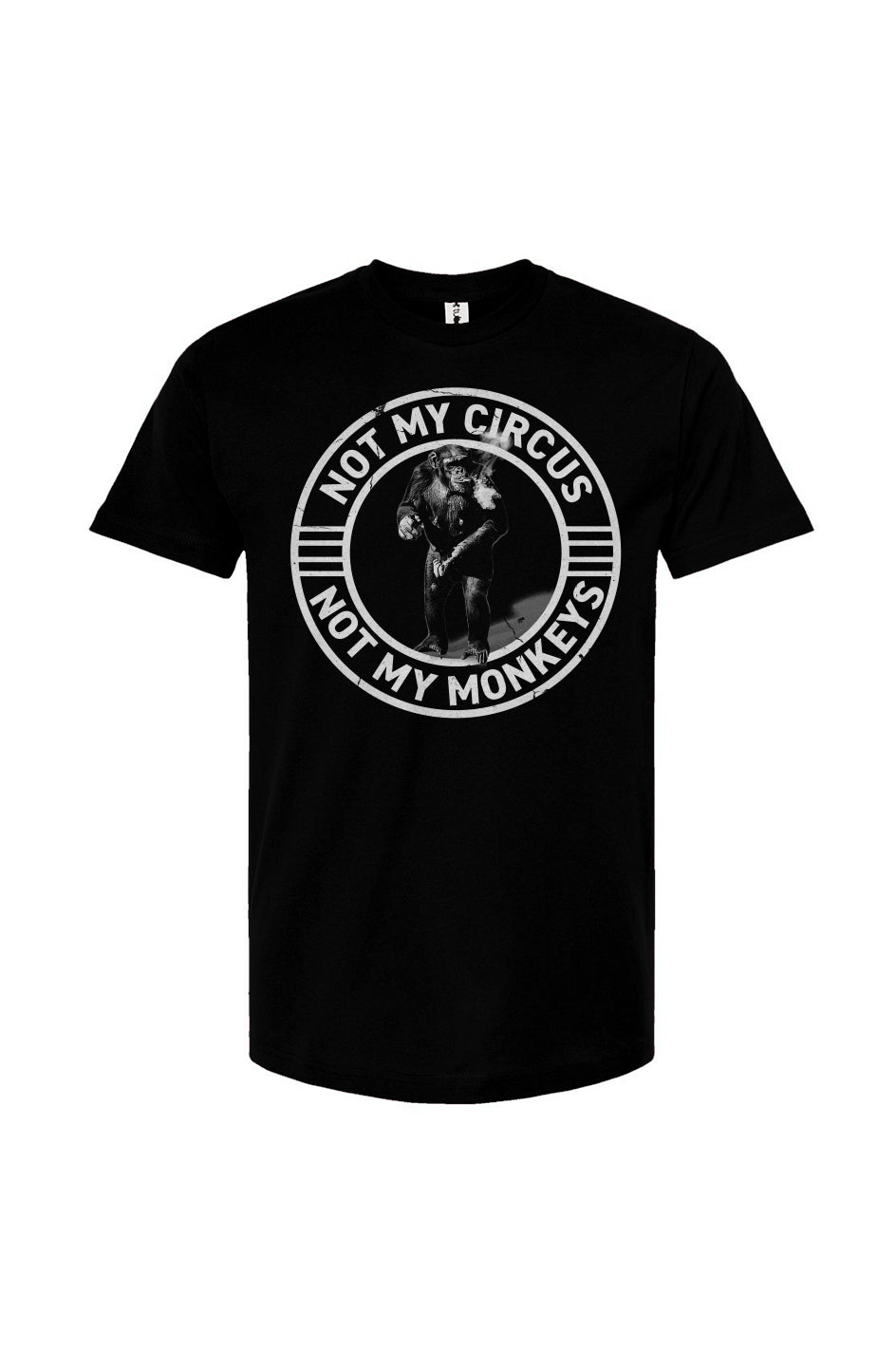 Mens Unisex Smoking Monkey Circus Adult T-Shirt