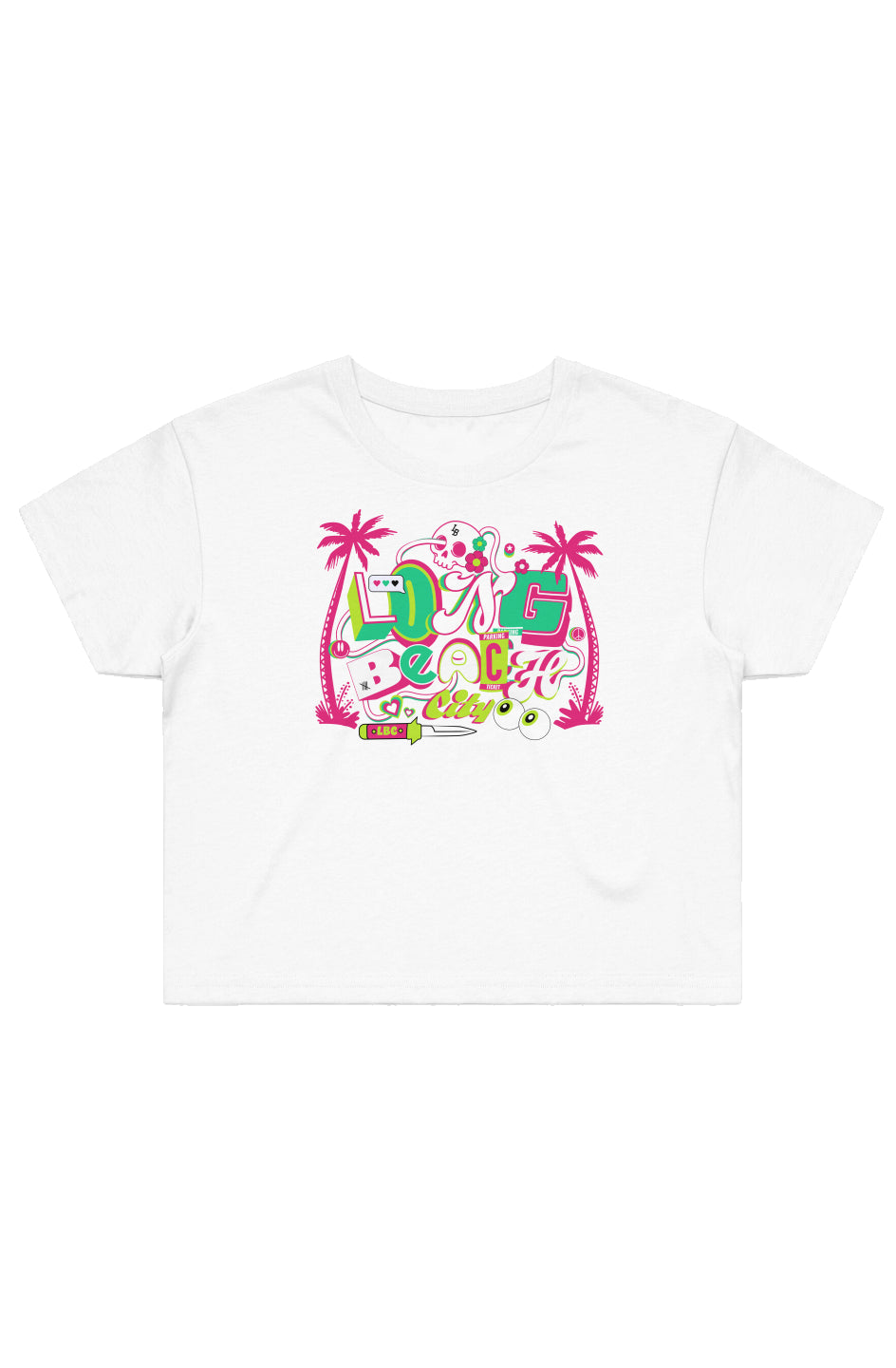 Womens Long Beach Adult Street Crop T-Shirt