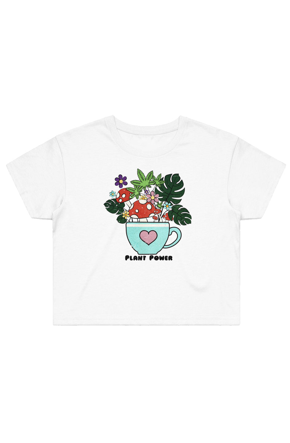 Womens Plant Power Adult Crop T-Shirt