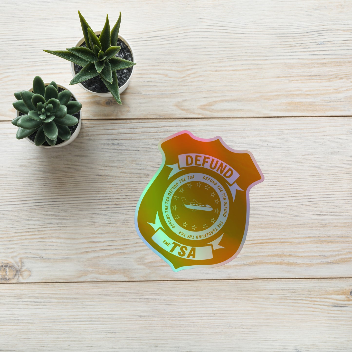 Defund the TSA Premium Holographic Sticker